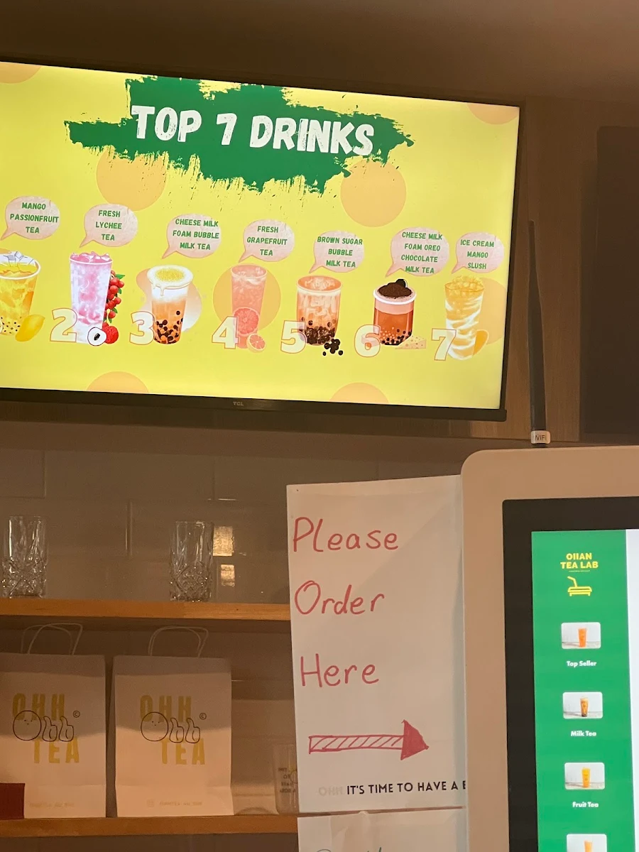 Menu, Ohh Tea Bubble Tea & Desserts