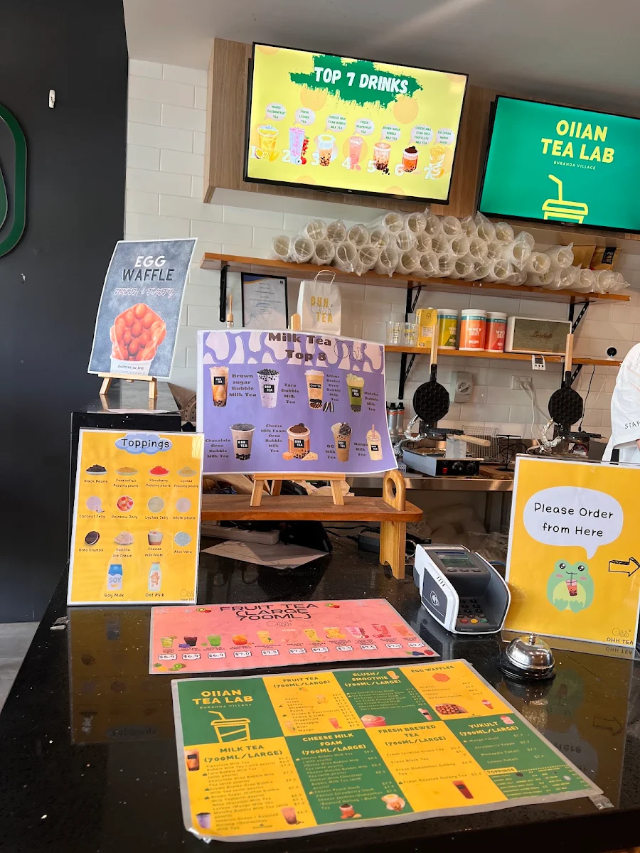Menu, Ohh Tea Bubble Tea & Desserts