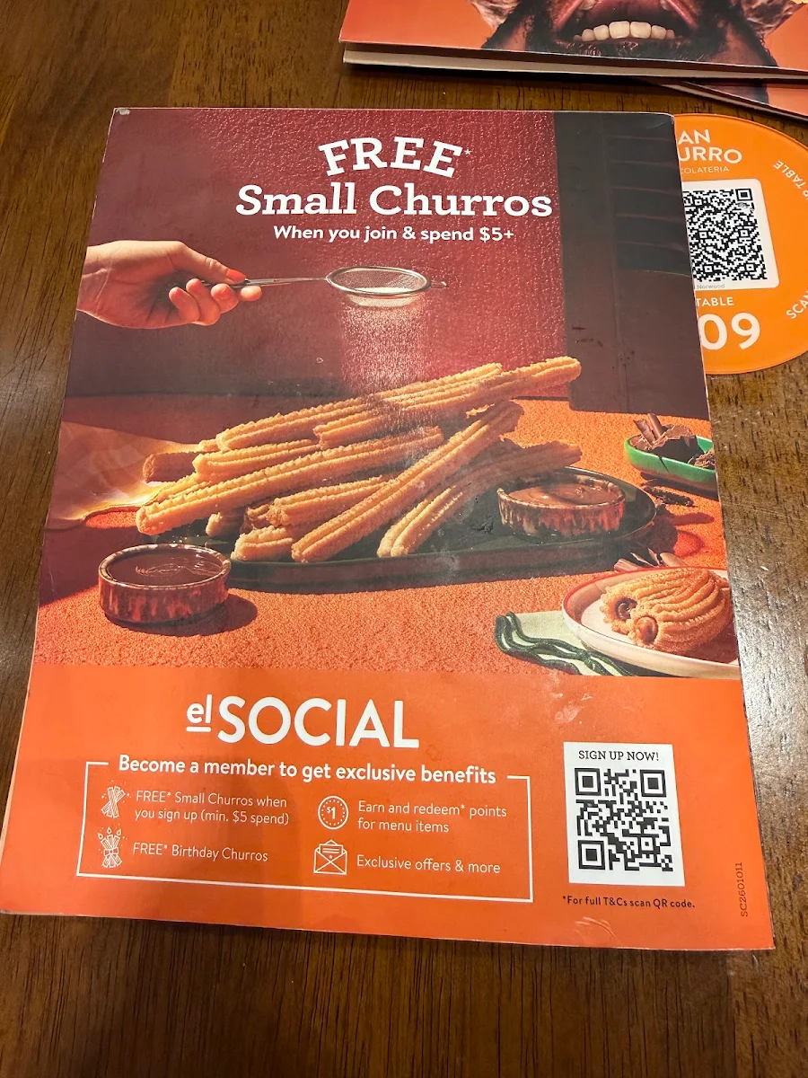 Menu, San Churro Norwood