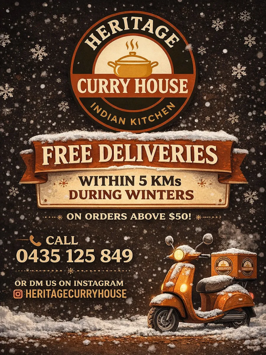 Menu, Heritage Curry House