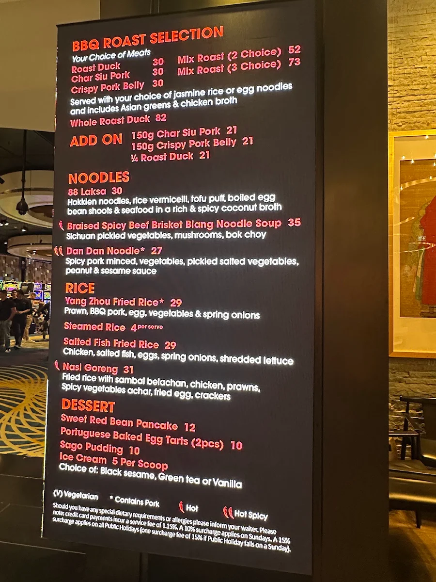 Menu, 88 Noodle