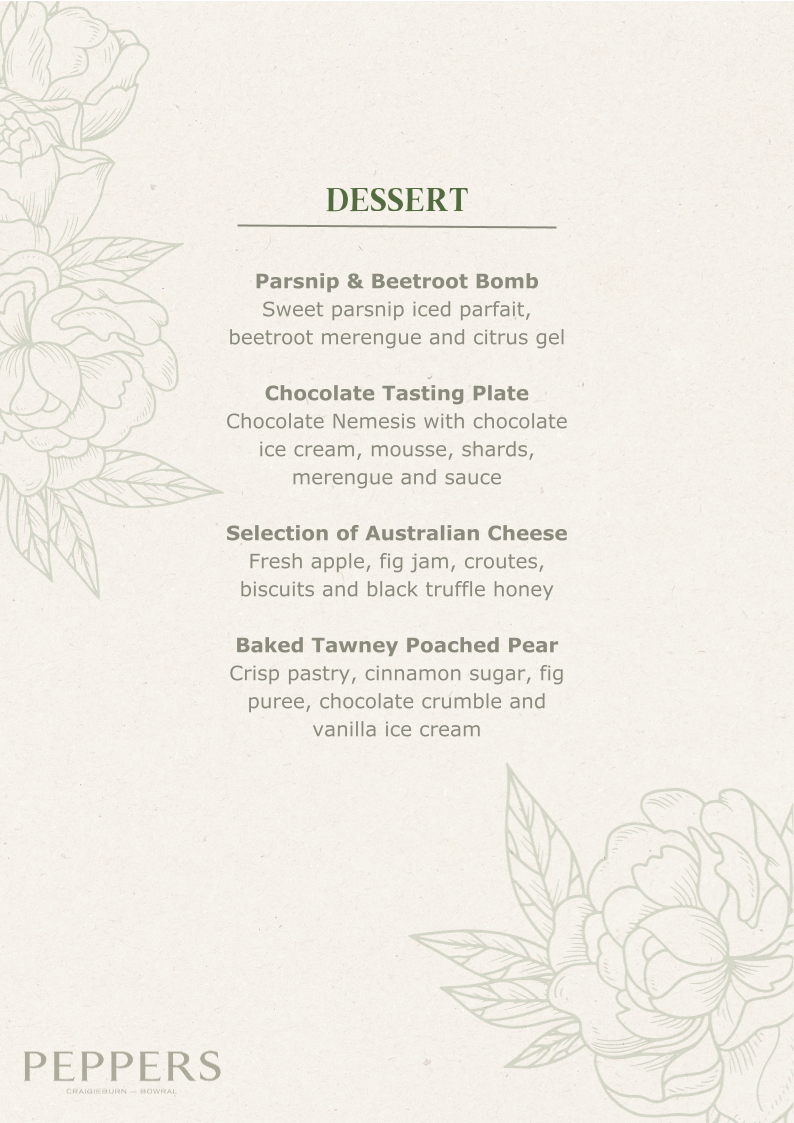 Menu, Hickory's Restaurant & Bar