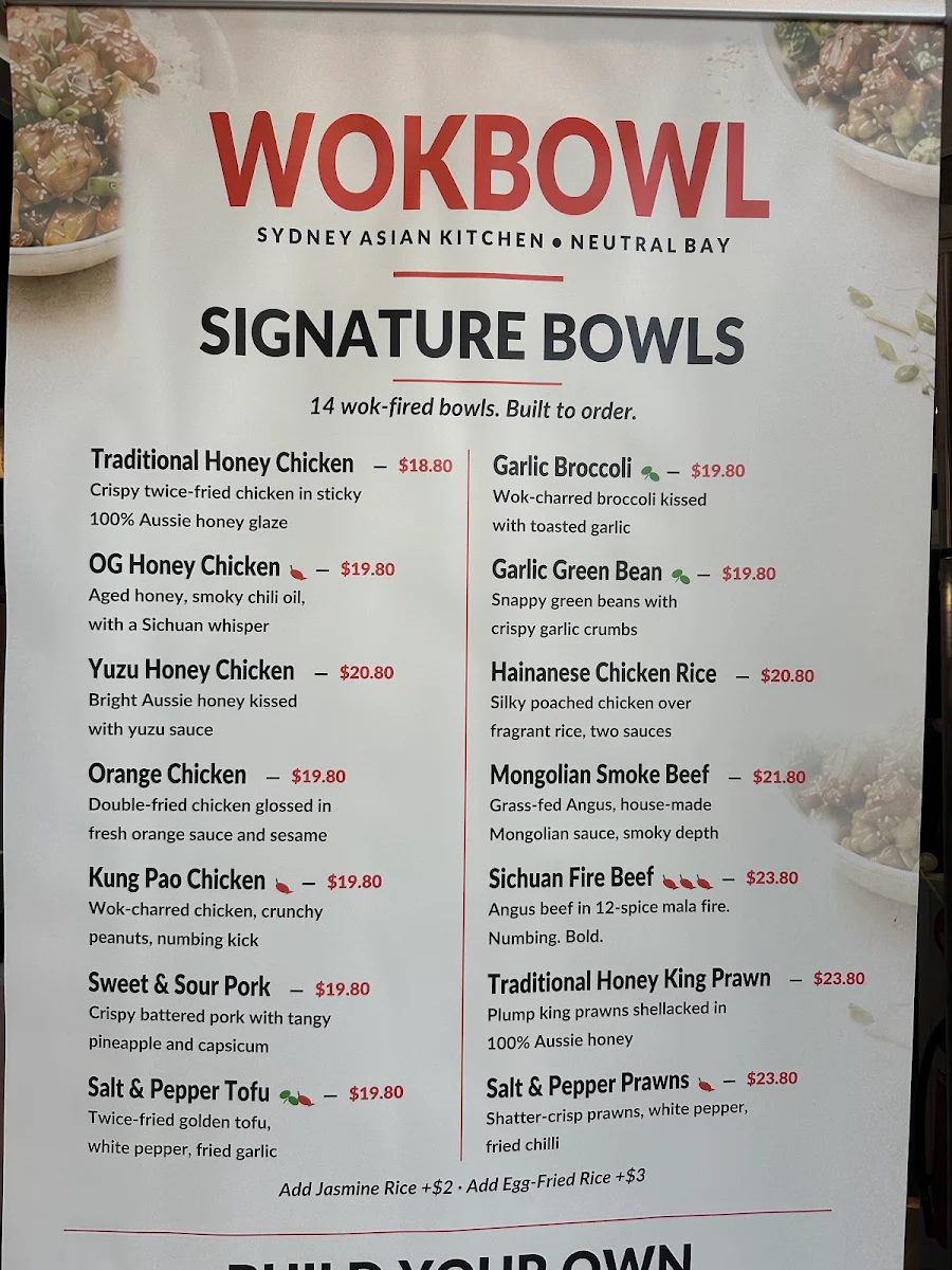 Menu, THE WOKBOWL