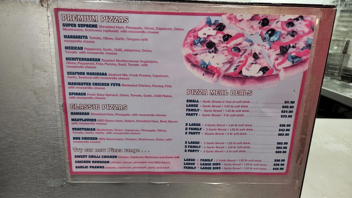 Menu, Pizza House