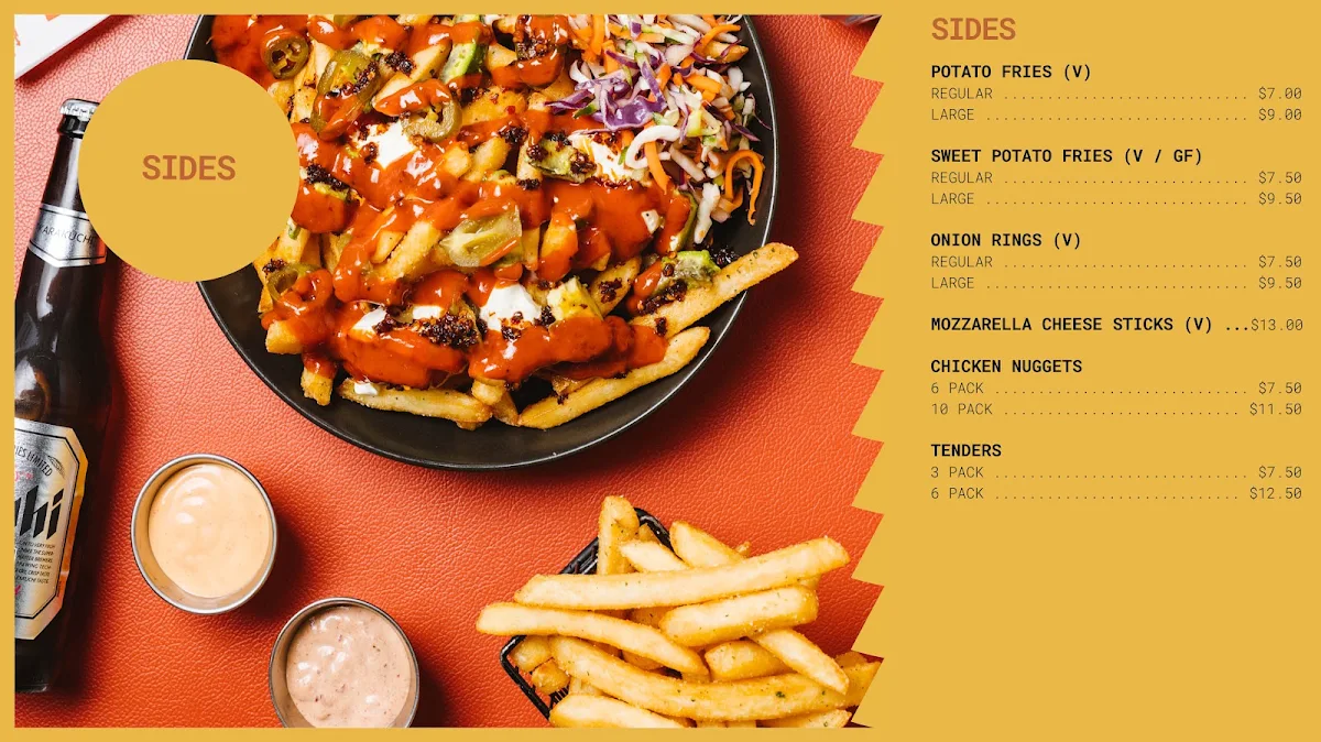 Menu, Burger Playa Grices Rd