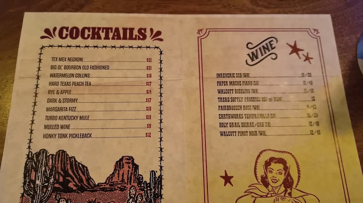 Menu, Honky Tonk Blues