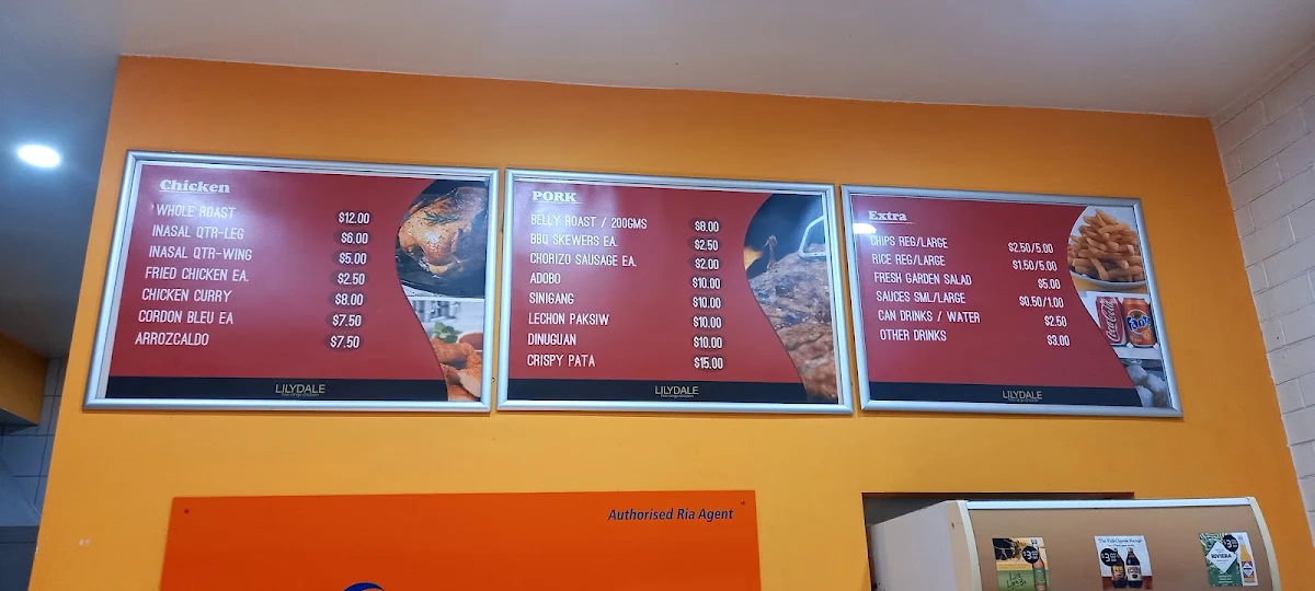 Menu, Cebu Charcoal Chicken