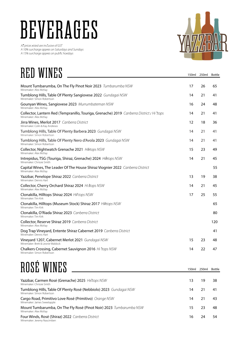 Menu, Yazzbar