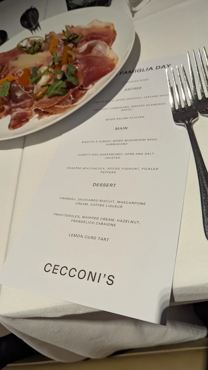 Menu, Cecconi’s Toorak