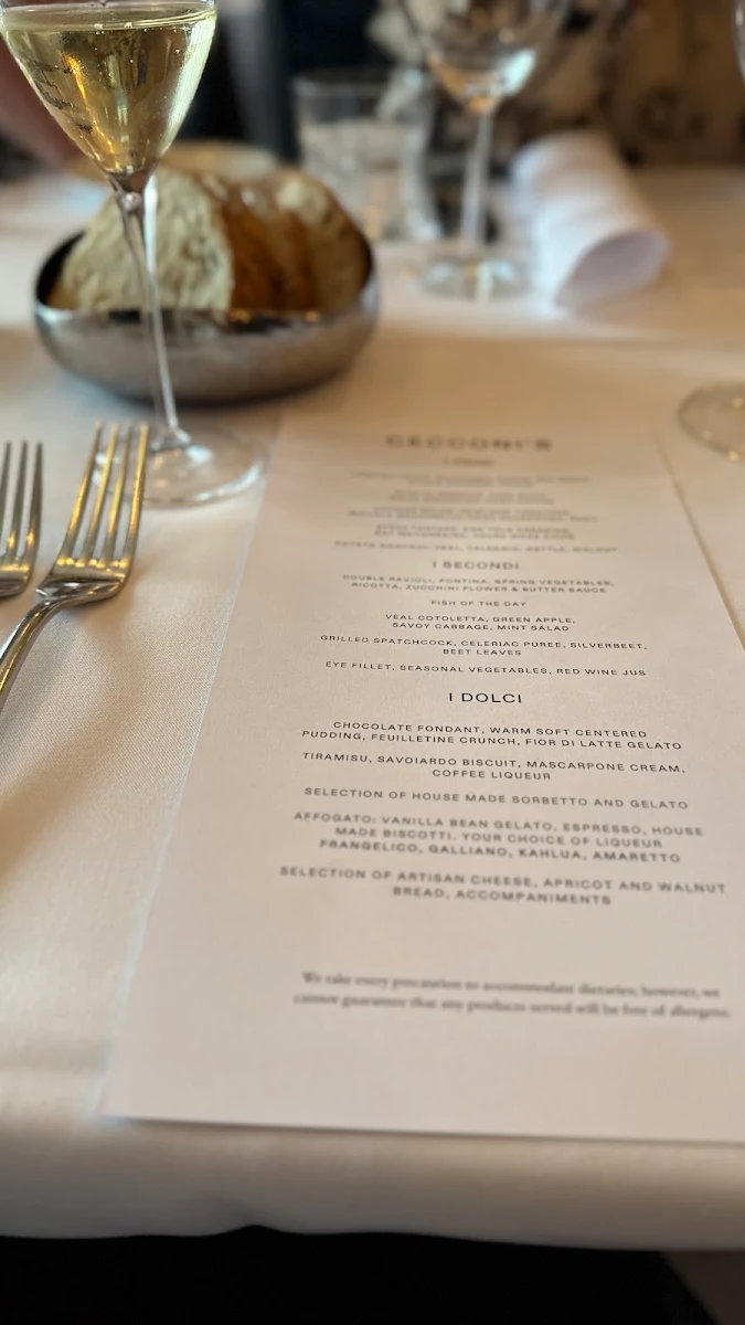 Menu, Cecconi’s Toorak