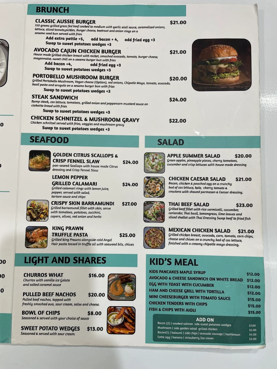 Menu, Cafe L'amore