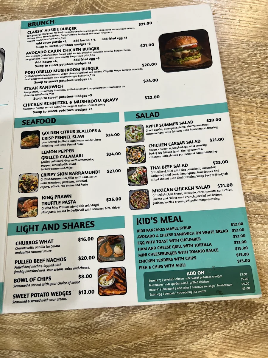 Menu, Cafe L'amore