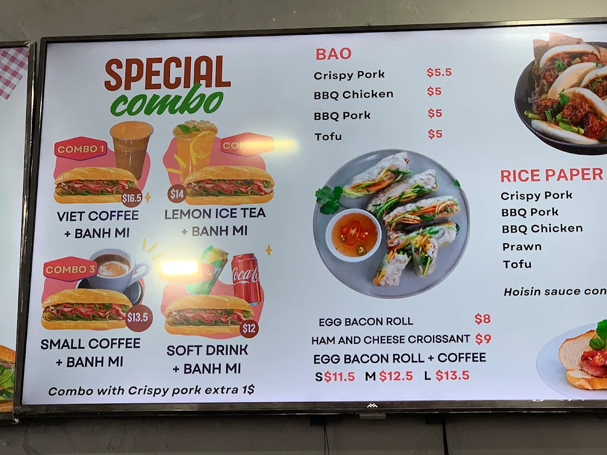 Menu, Tomkins Bakery