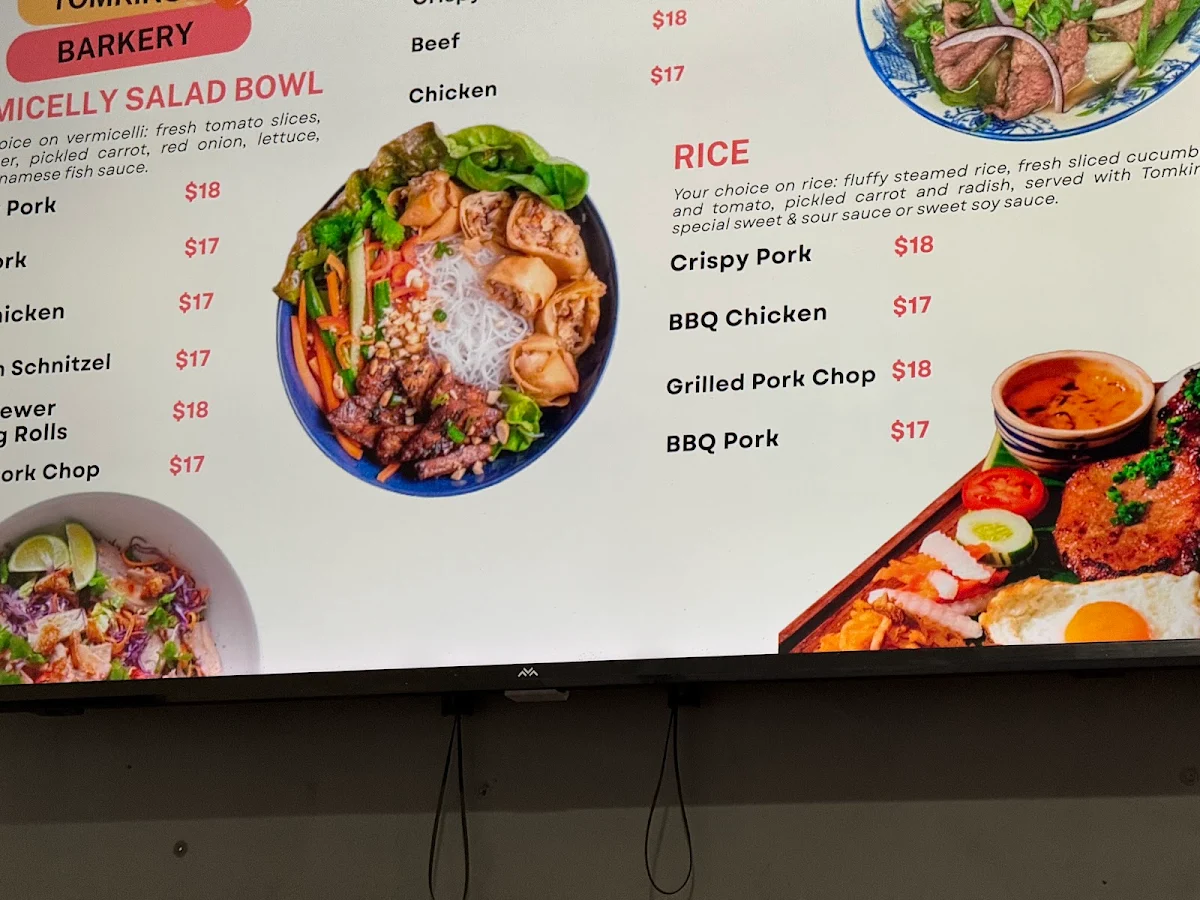 Menu, Tomkins Bakery