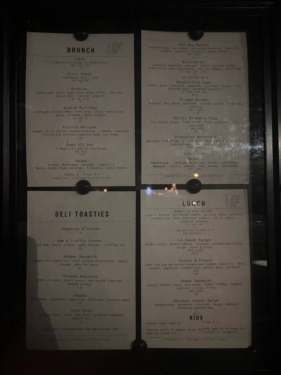 Menu, All Day Tre