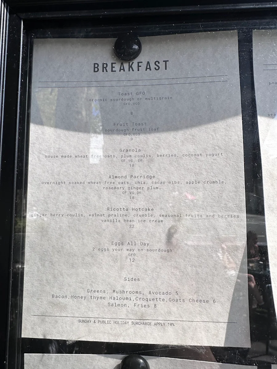 Menu, All Day Tre