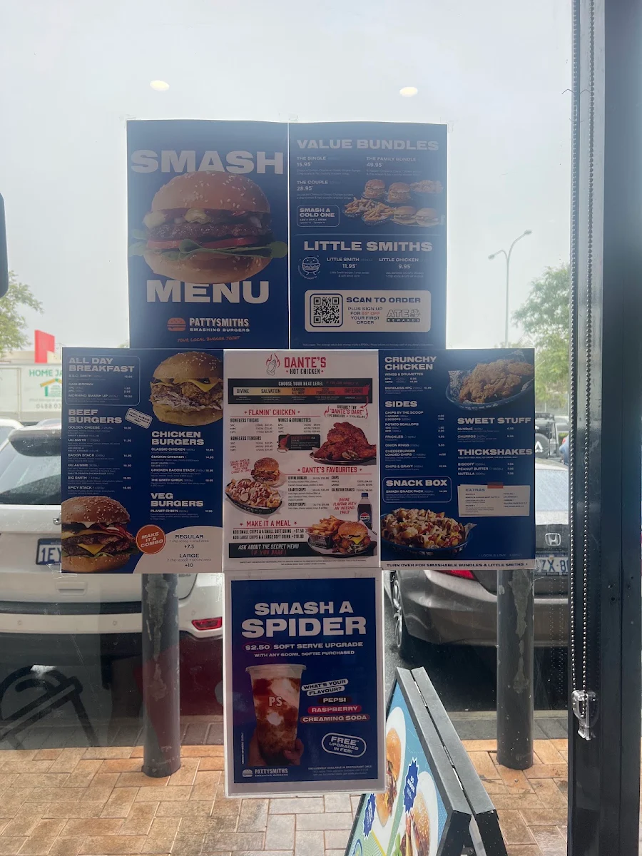 Menu, Pattysmiths Southern River