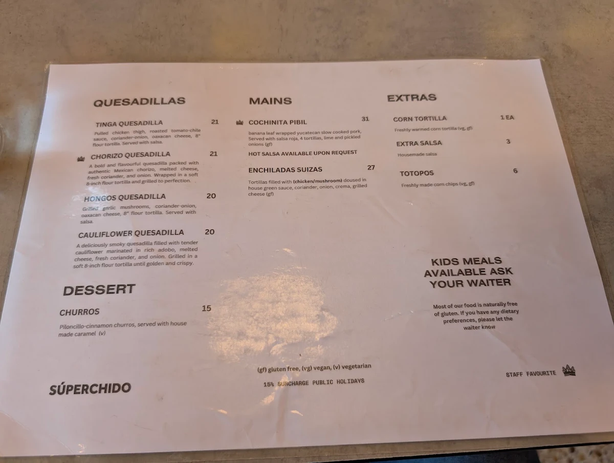 Menu, SÚPERCHIDO