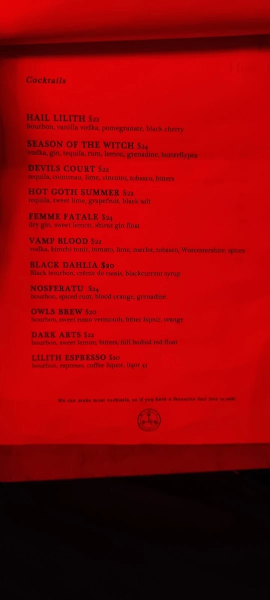 Menu, Hail Lilith
