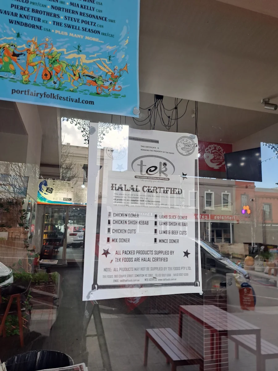 Menu, Sammy The Seal Kebab