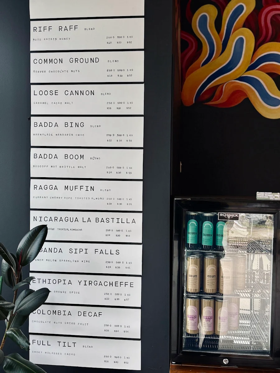 Menu, Platform 9 Coffee Roasters
