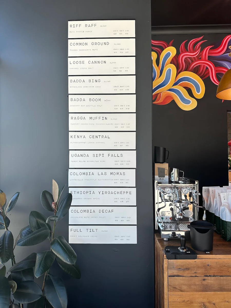 Menu, Platform 9 Coffee Roasters