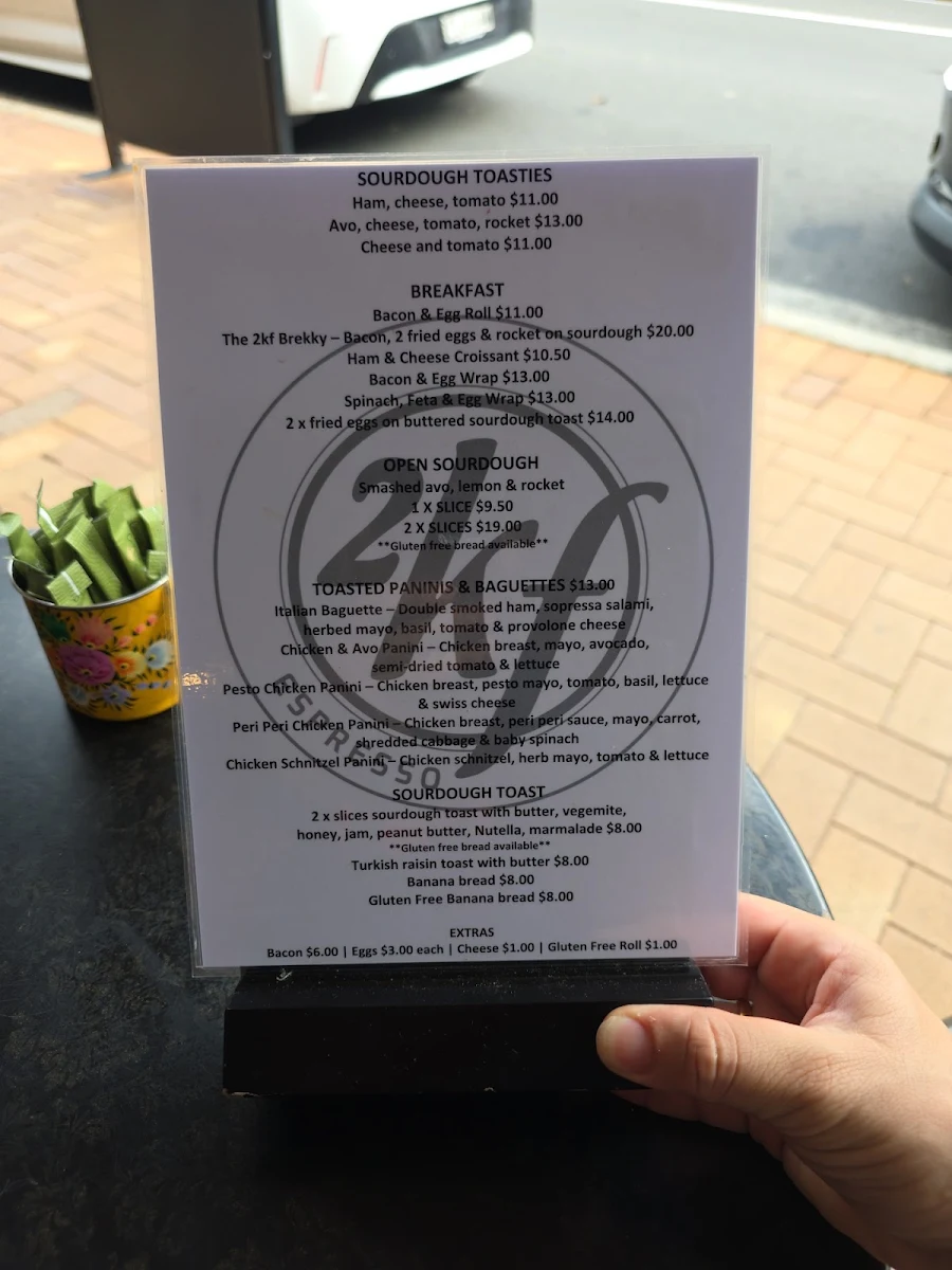 Menu, 2KF Espresso