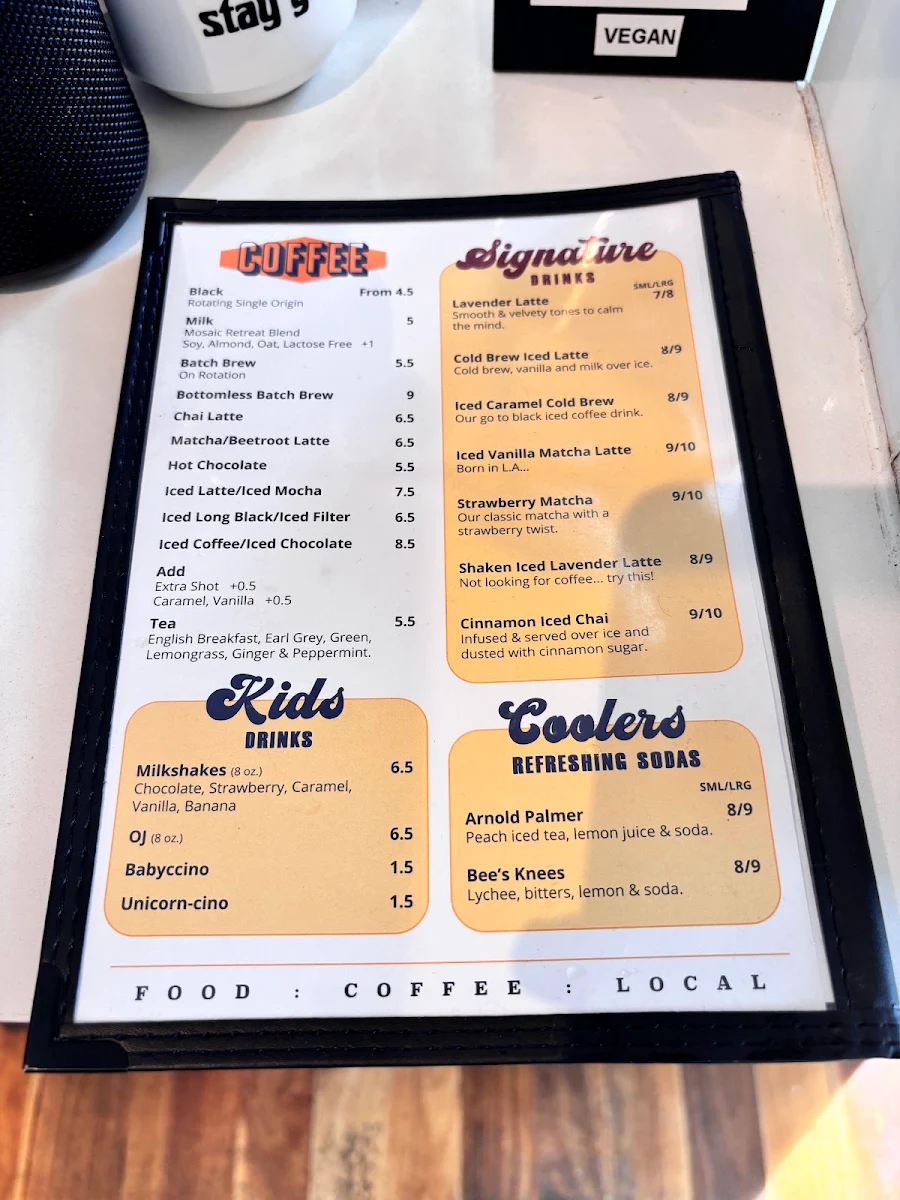 Menu, Mr Walker Melbourne