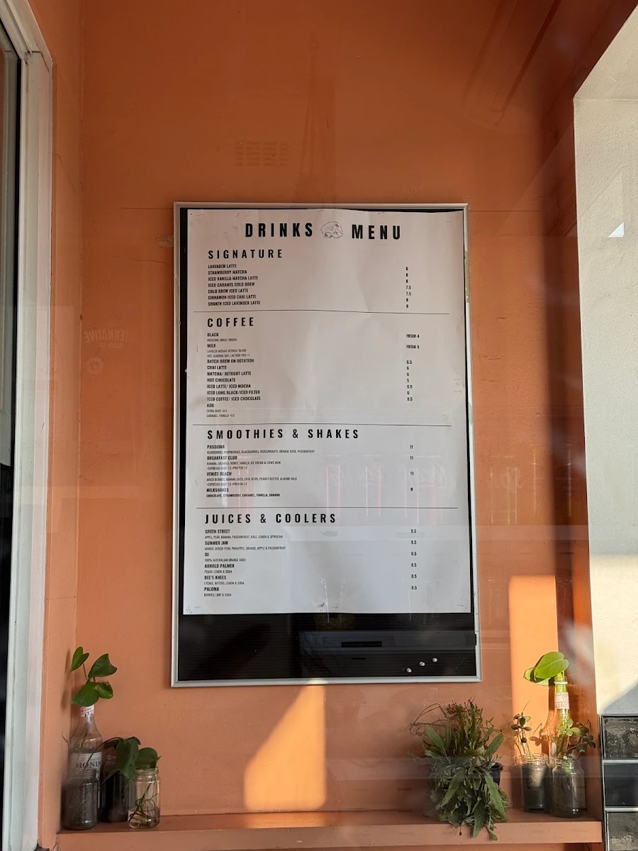 Menu, Mr Walker Melbourne