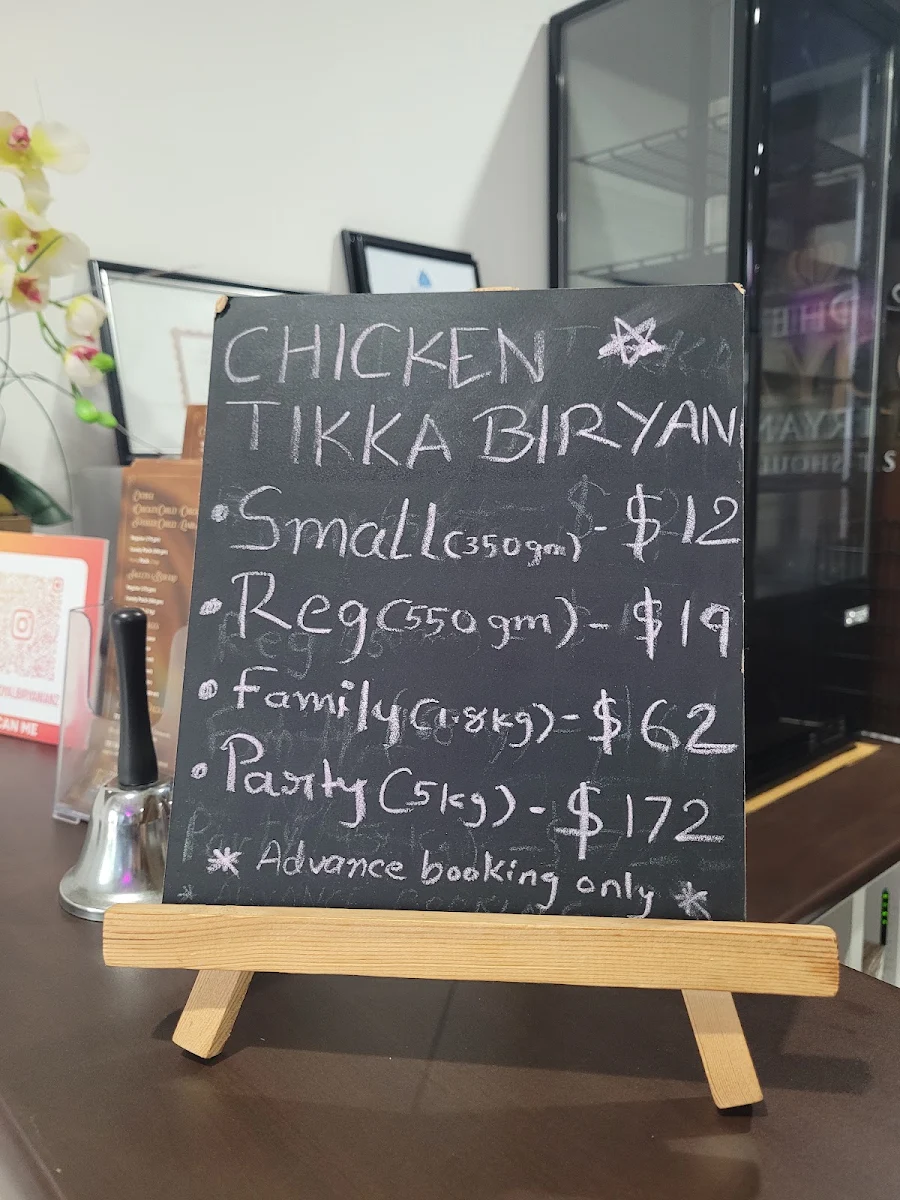 Menu, The Royal Biryani