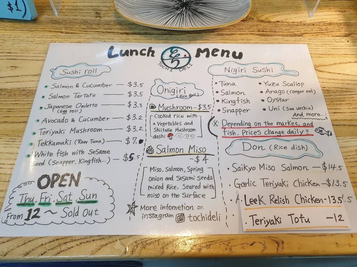 Menu, TOCHI DELI