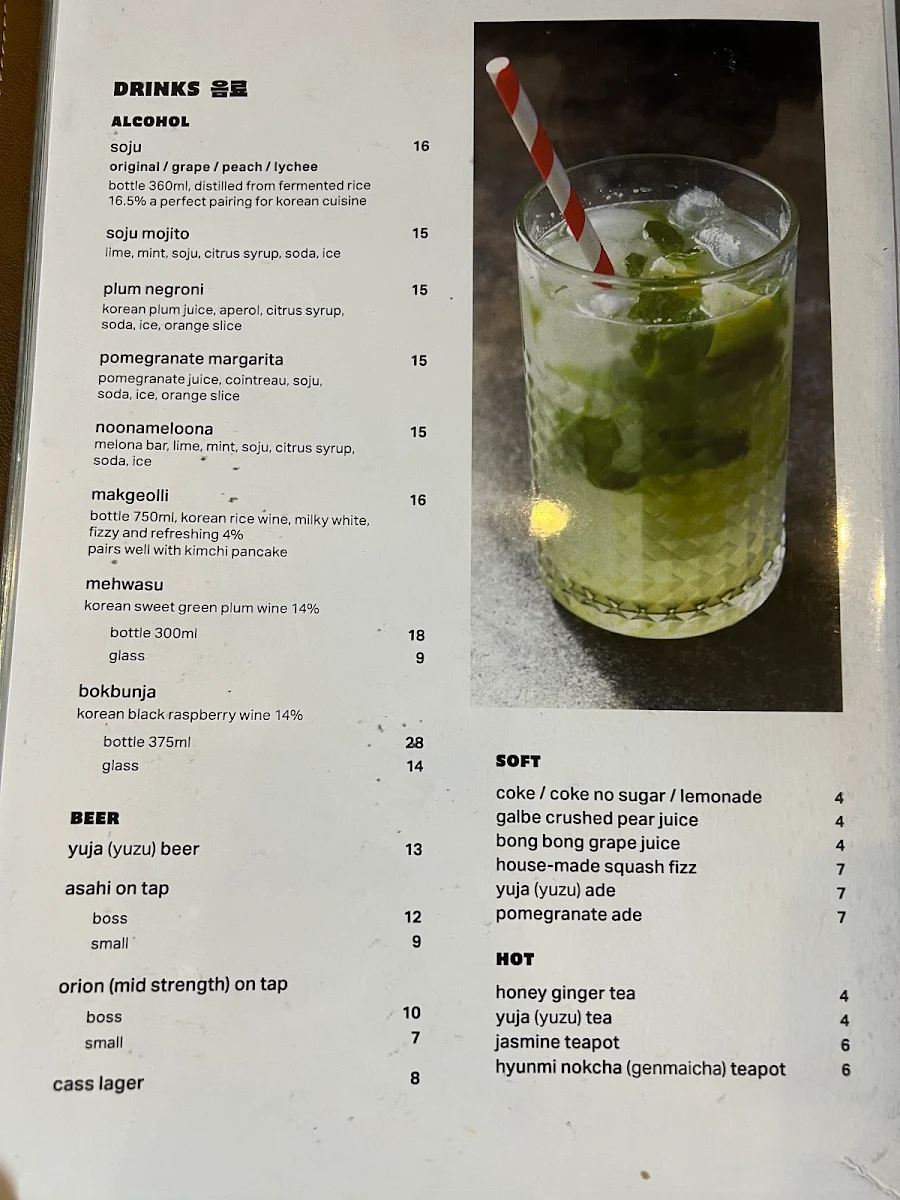Menu, Lui Boss Brunswick
