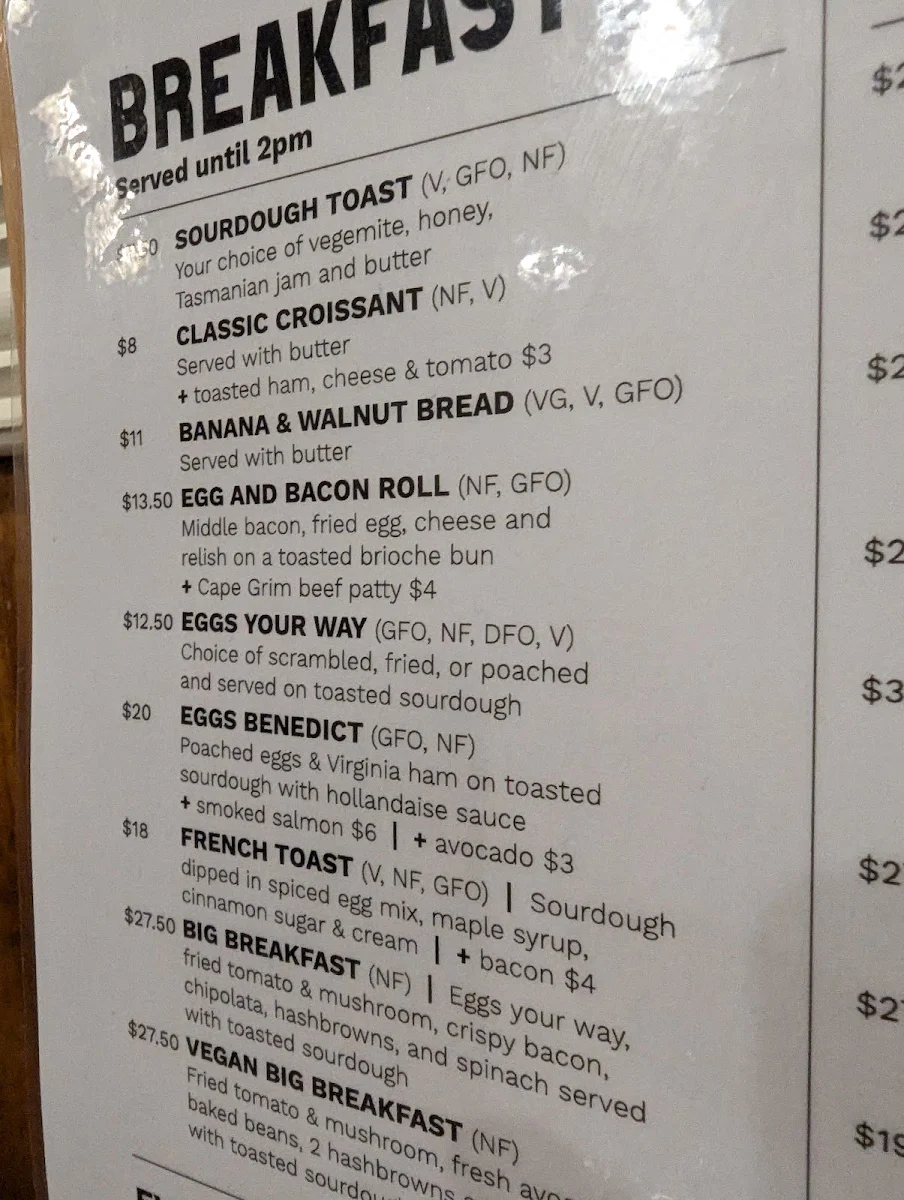 Menu, Tracks on Point