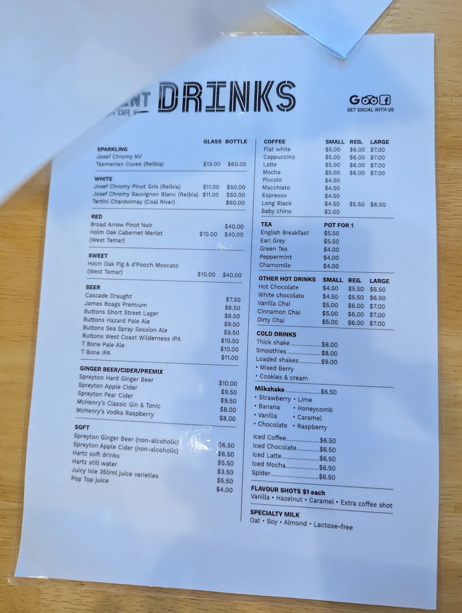 Menu, Tracks on Point