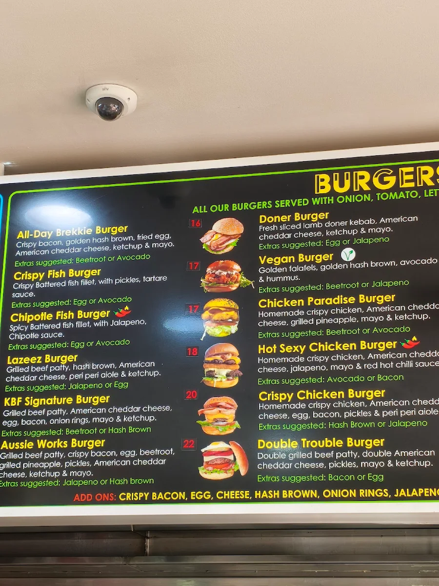 Menu, Belridge KBF