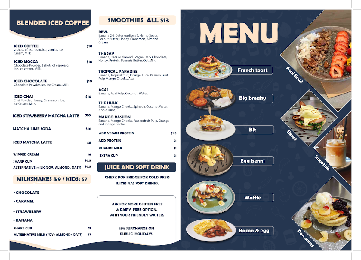 Menu, Hello Cafe
