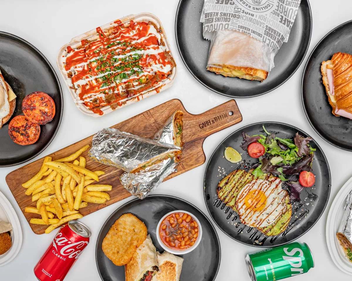 Menu, Collins Kebabs & Cafe