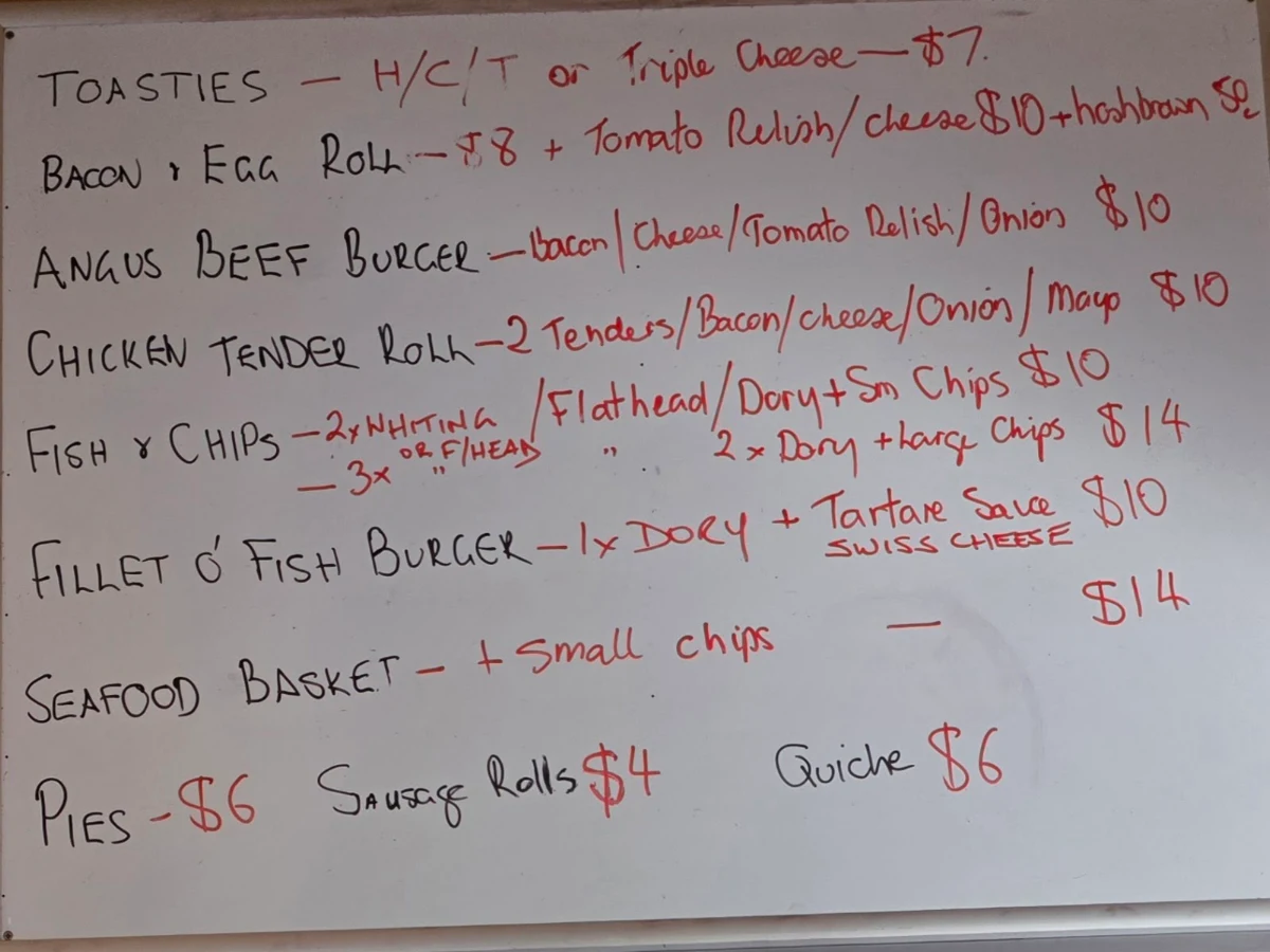 Menu, Coffee on the Rock @Connies Cafe
