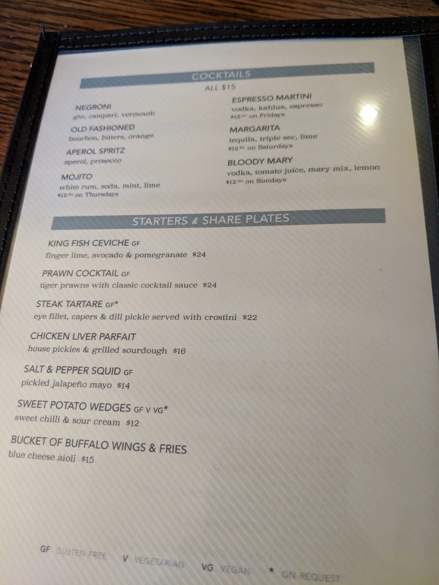 Menu, Four in Hand Hotel