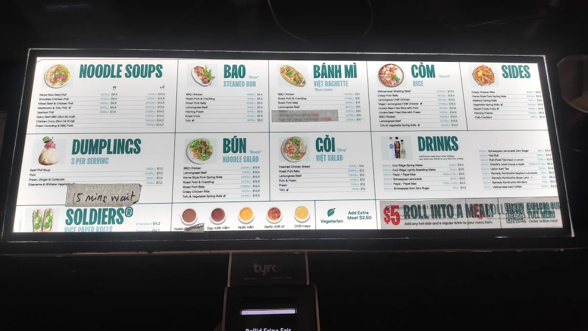 Menu, Roll'd Erina Fair