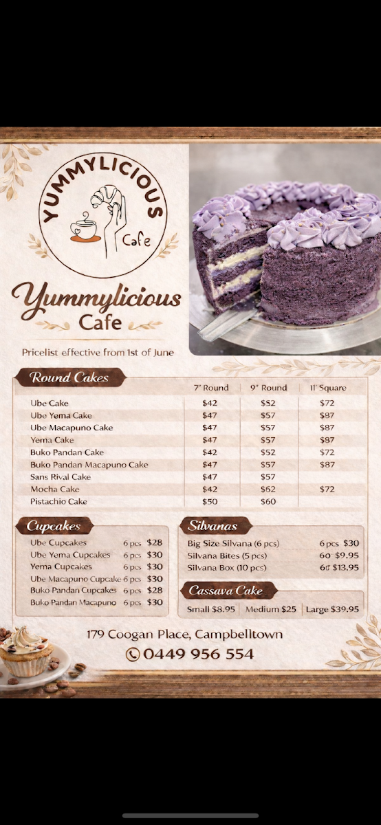 Menu, Yummylicious Cafe