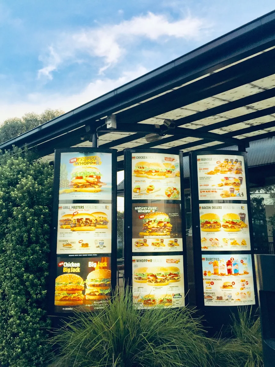 Menu, Hungry Jack's Burgers Moorabbin