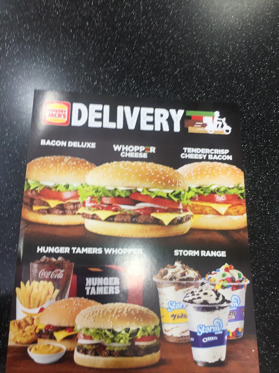 Menu, Hungry Jack's Burgers Moorabbin
