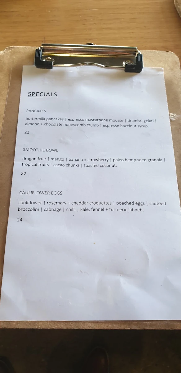 Menu, Double Shot Deakin
