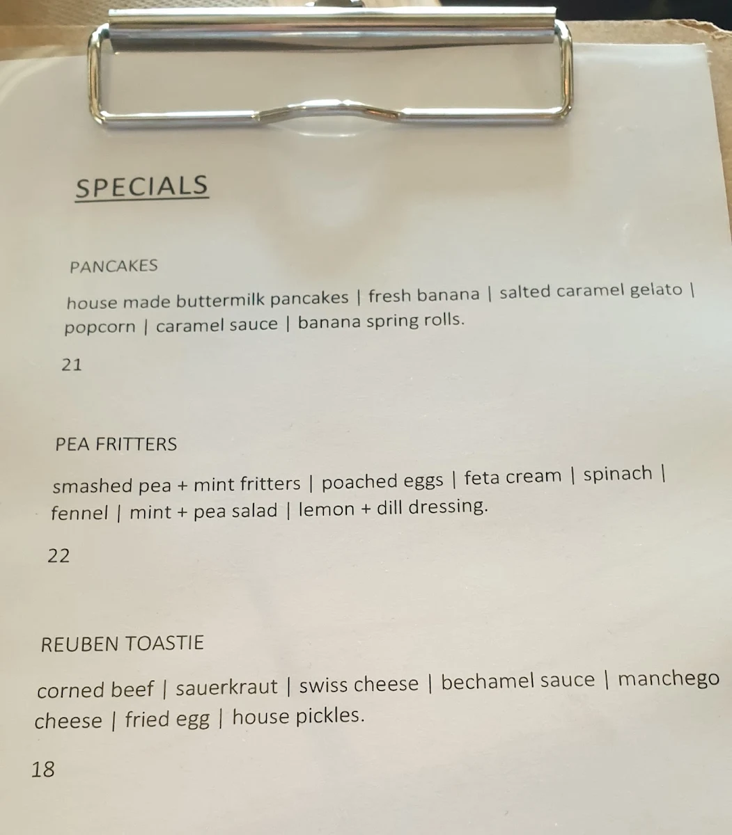 Menu, Double Shot Deakin