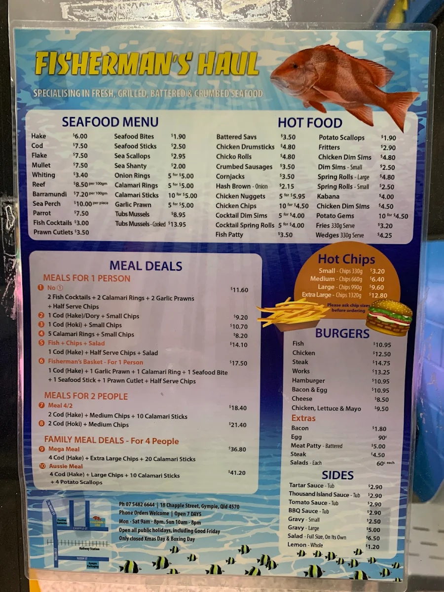 Menu, Fishermans Haul