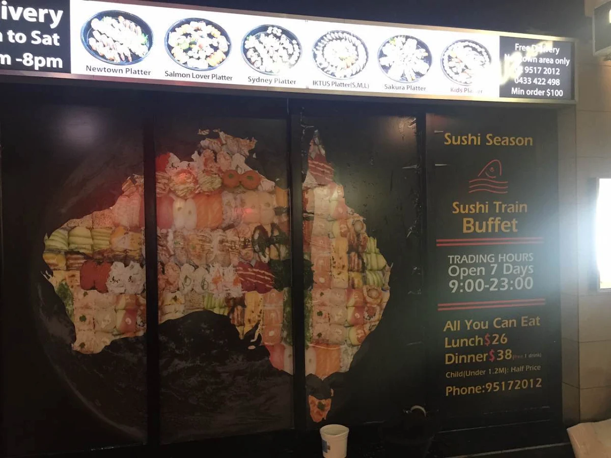 Menu, Sushi Train Newtown