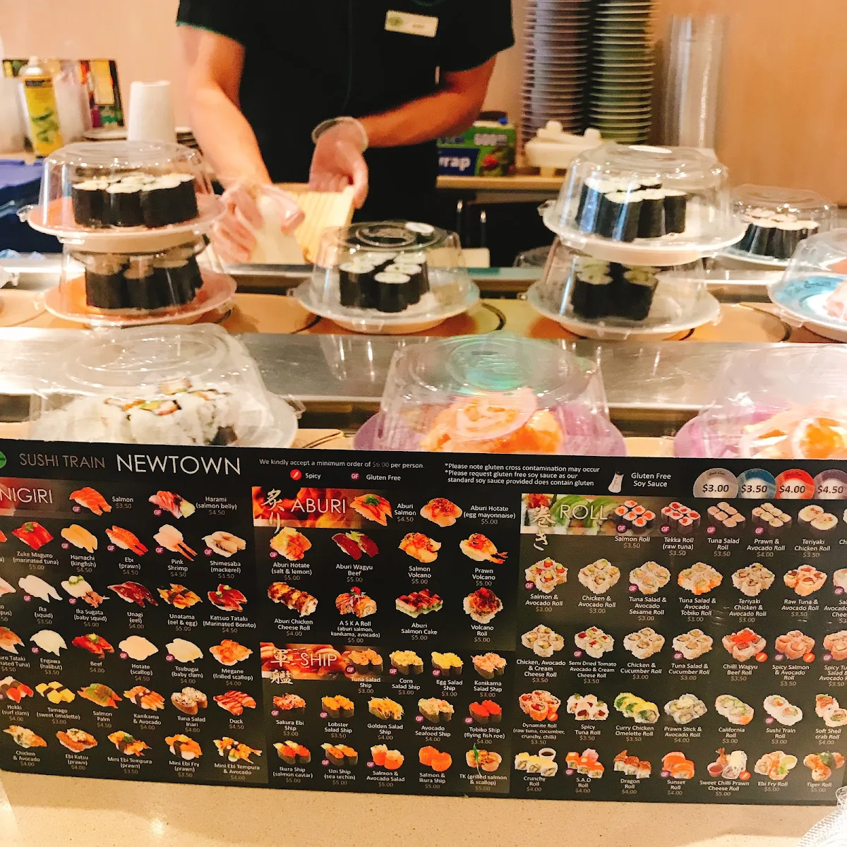 Menu, Sushi Train Newtown