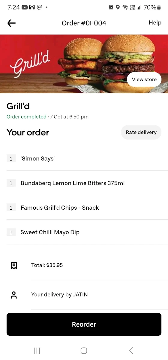Menu, Grill'd Burgers - Glen Waverley