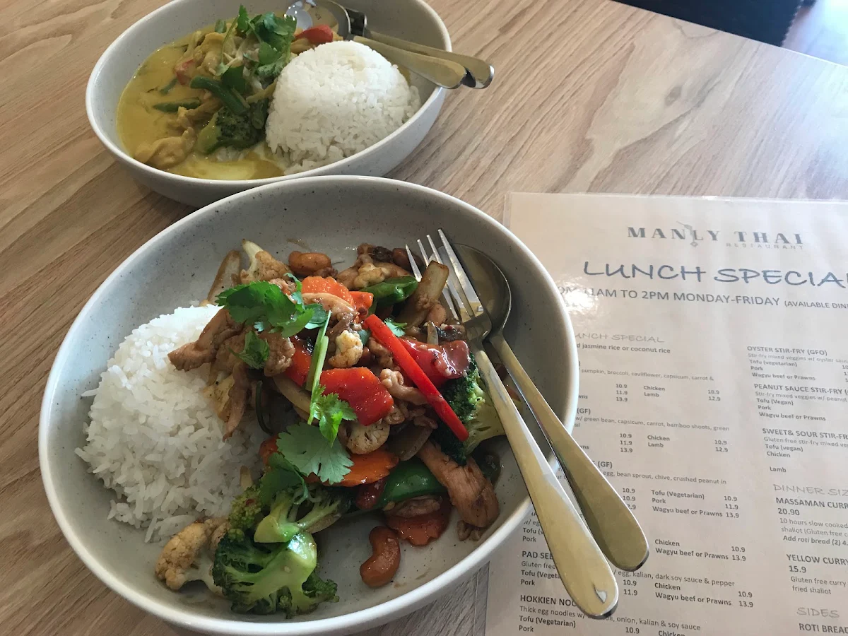 Menu, Manly Thai Restaurant